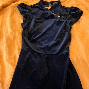 Bershka Backless short sleeve Velvet Qipao Romper